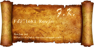 Füleki Kevin névjegykártya